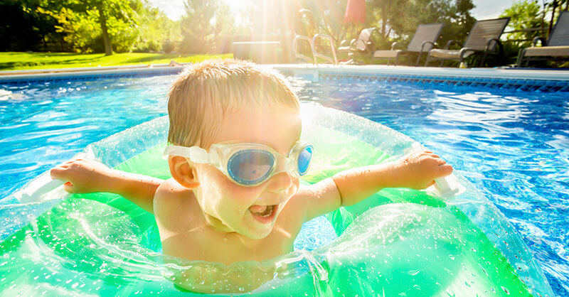 kid in pool